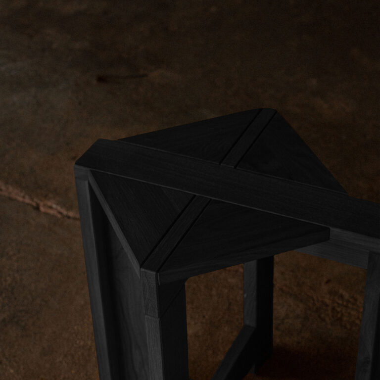 Black Berber double stool in detail
