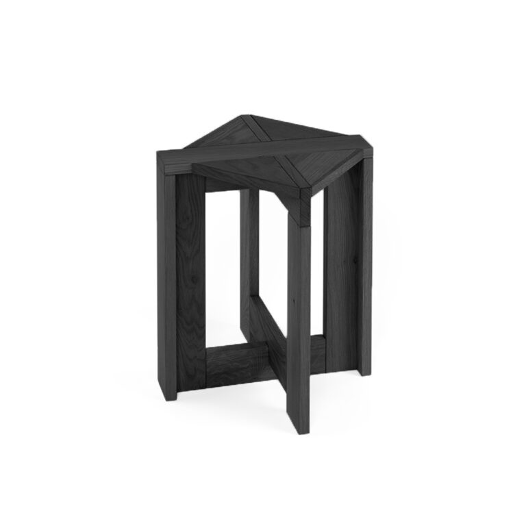 Black Berber stool in perspective