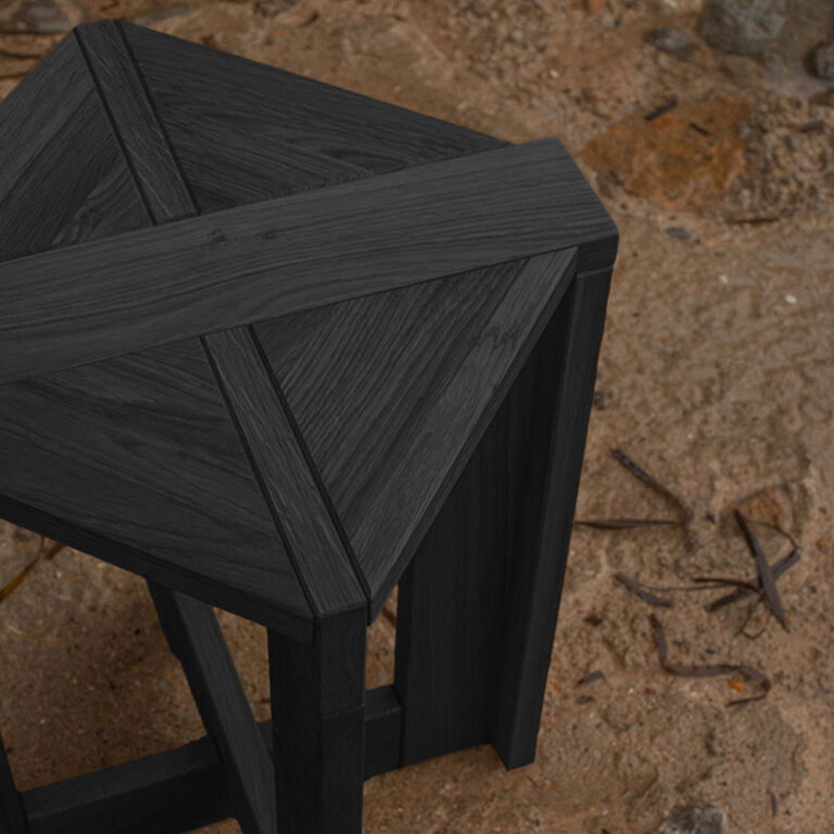 Black Berber stool in detail
