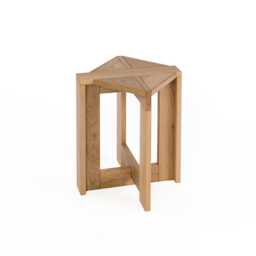 Berber stool in natural oak wood