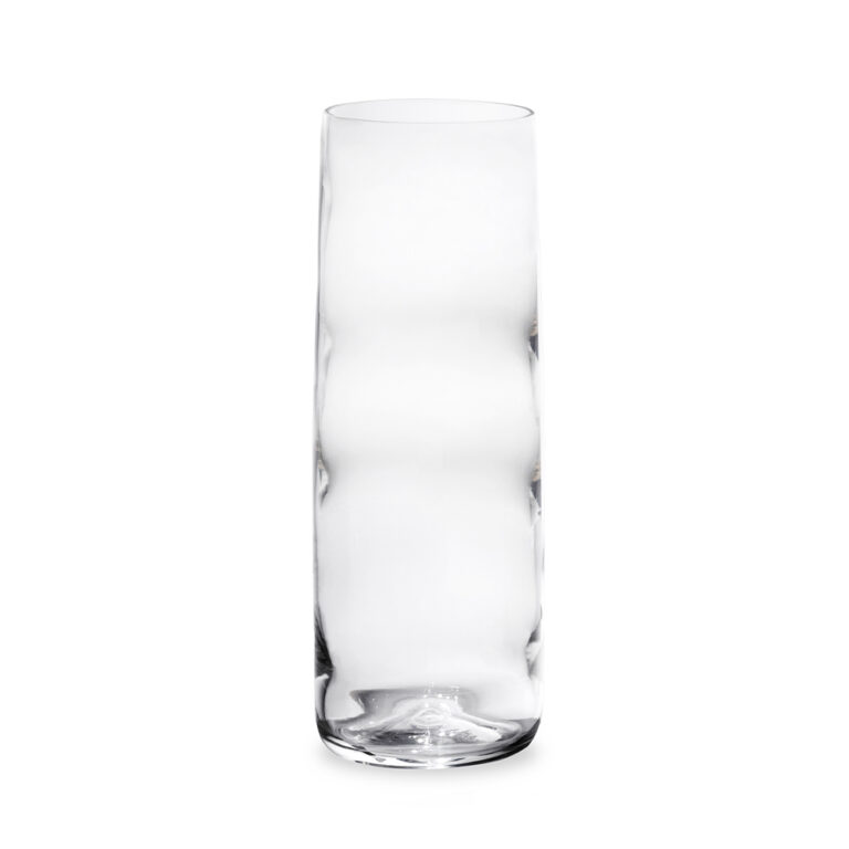 Crystal glass long vase in clear variant
