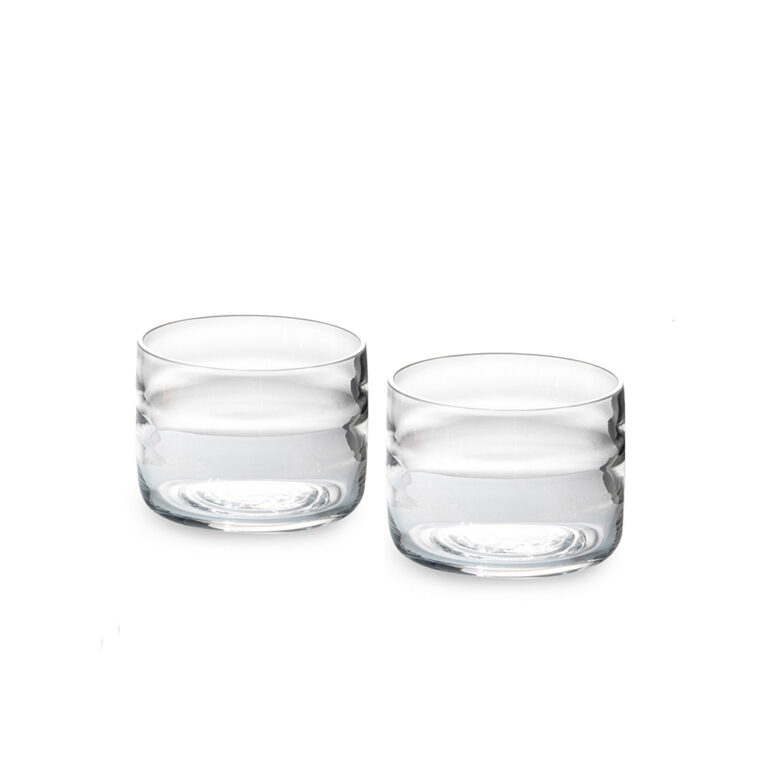 Set of two low crystal glasses in clear variant