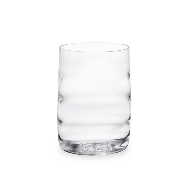 Crystal glass short vase in clear variant