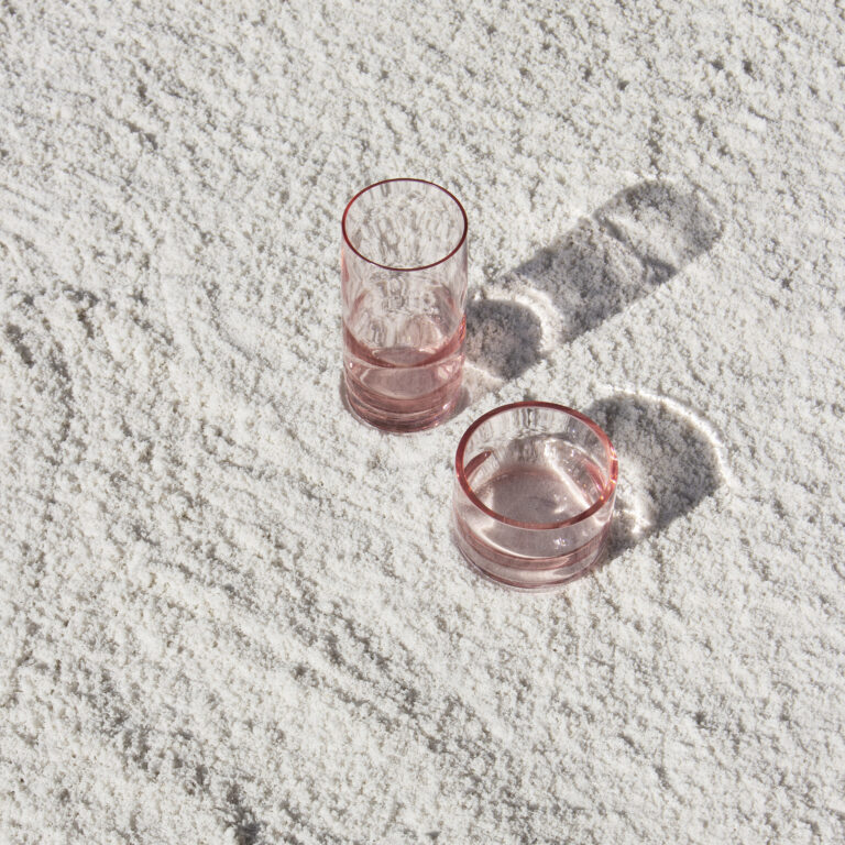 Dunes tall and low glass in the snow