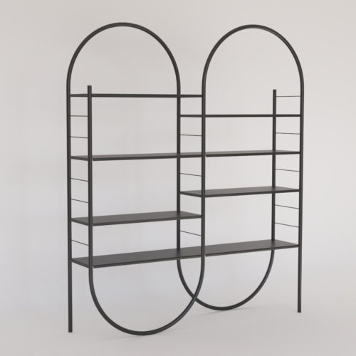 Inifini Shelving System - Double Module - Left Side - Black