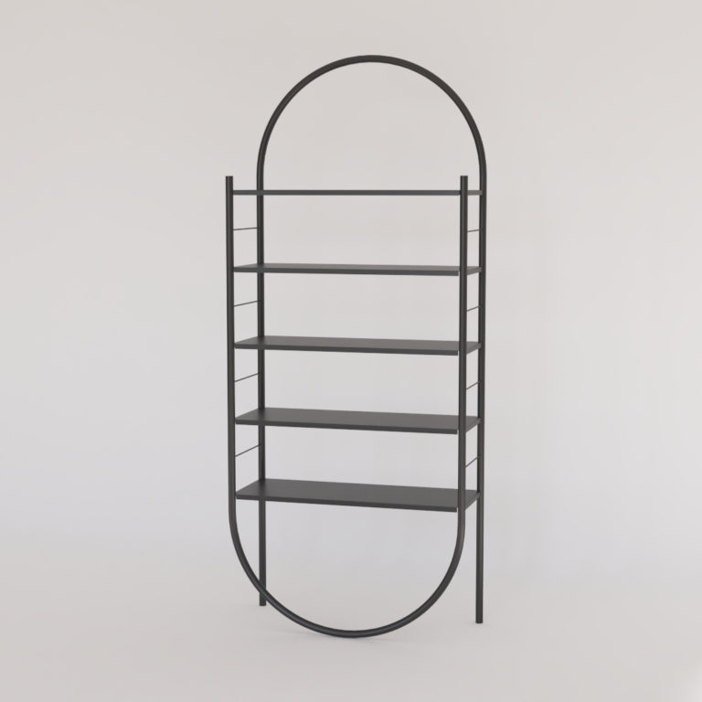 Inifini Shelving System - Single Module - Right Side - Black