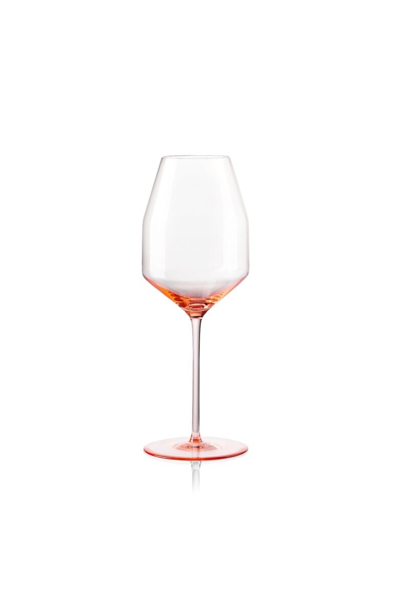 Orbit White Wine Glass Red Sand