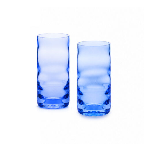 Tall DUNES glass in Indigo Blue variant